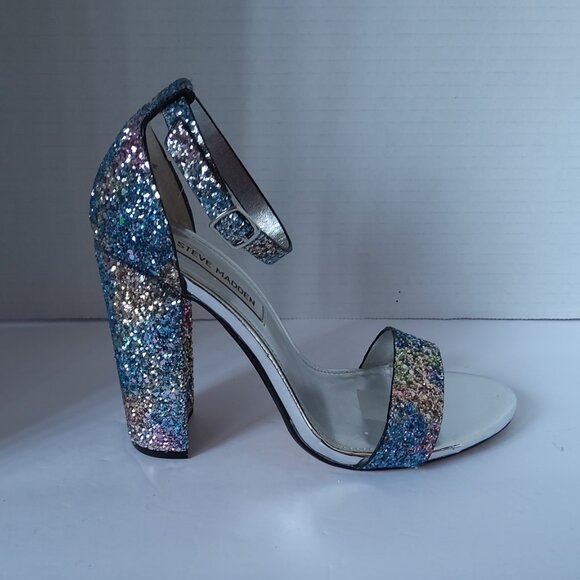 STEVE MADDEN MULTI COLOR GLITTER SANDALS - Picture 1 of 4